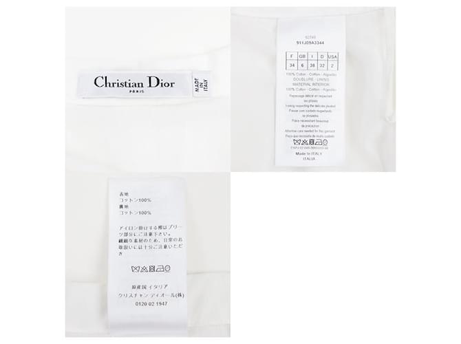 Falda plisada de algodón Christian Dior Blanco - vista 9