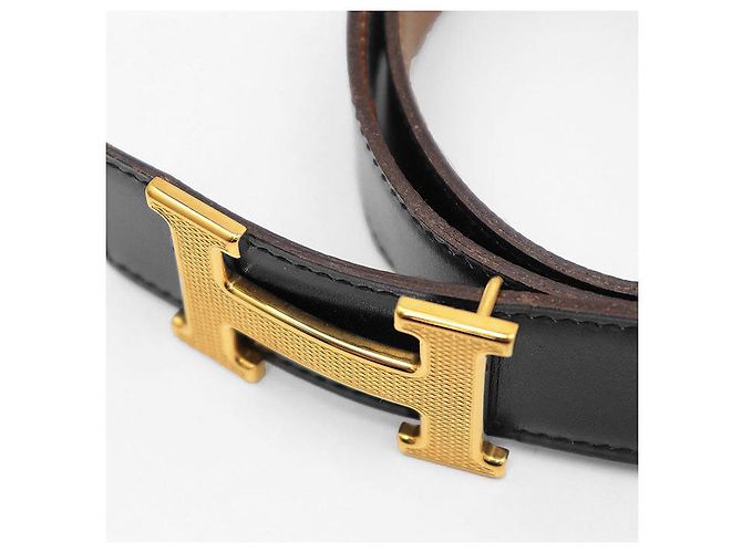 Cinturón Trillon de Box Calf Constance 80 de Hermès Castaño Negro - vista 13