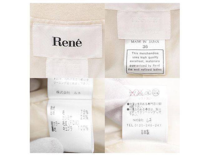 Autre Marque Rene Coat Wool Cashmere Blend Short Coat White Eggshell - view 10