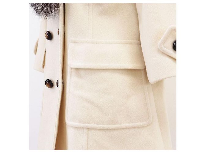 Autre Marque Rene Coat Wool Cashmere Blend Short Coat White Eggshell - view 11