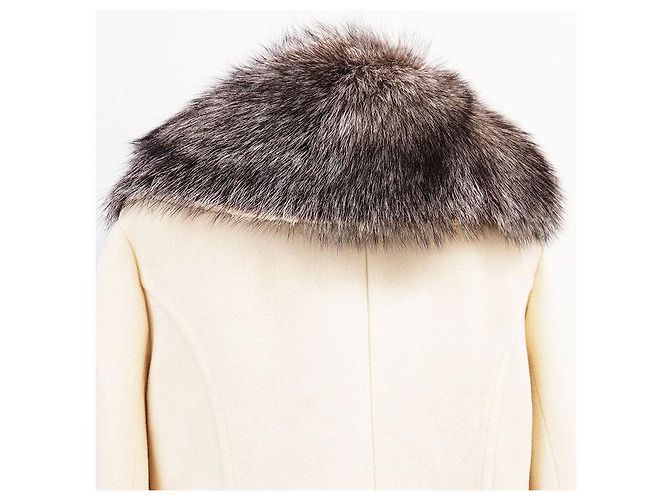 Autre Marque Rene Coat Wool Cashmere Blend Short Coat White Eggshell - view 12