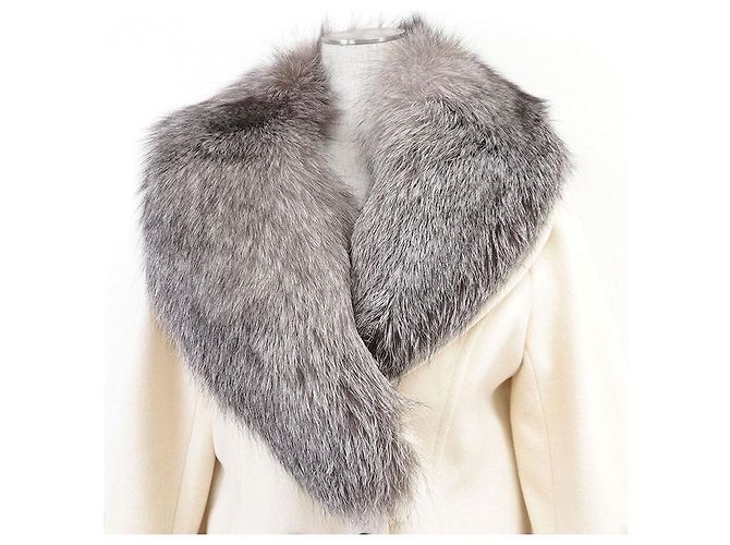 Autre Marque Rene Coat Wool Cashmere Blend Short Coat White Eggshell - view 2