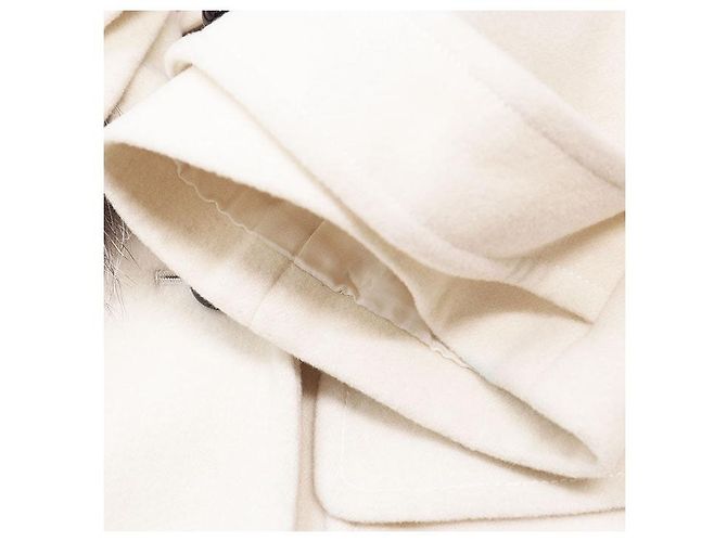 Autre Marque Rene Coat Wool Cashmere Blend Short Coat White Eggshell - view 7