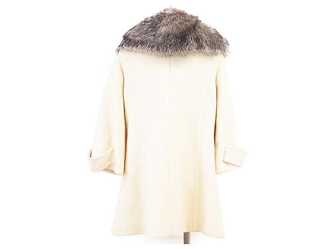 Autre Marque Rene Coat Wool Cashmere Blend Short Coat White Eggshell - view 8