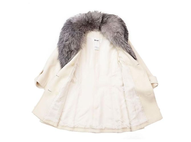 Autre Marque Rene Coat Wool Cashmere Blend Short Coat White Eggshell - view 9