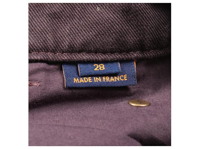 Pantalones de denim de algodón Monogram Louis Vuitton Castaño Burdeos - vista 5