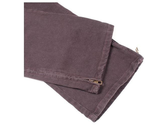 Pantalones de denim de algodón Monogram Louis Vuitton Castaño Burdeos - vista 7
