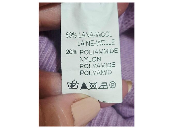 Autre Marque Lila Rundhalspullover aus Wolle und Polyamid - Ansicht 3