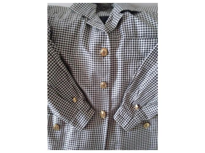Christian Dior Giacca in cotone a quadri bianco e nero - vista 14