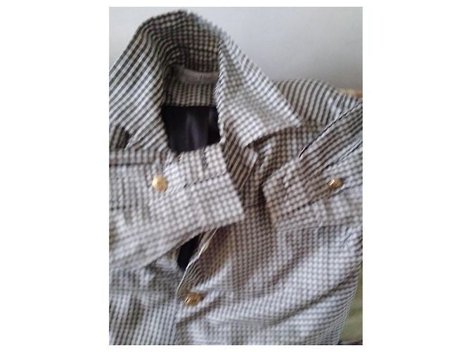 Christian Dior Giacca in cotone a quadri bianco e nero - vista 16