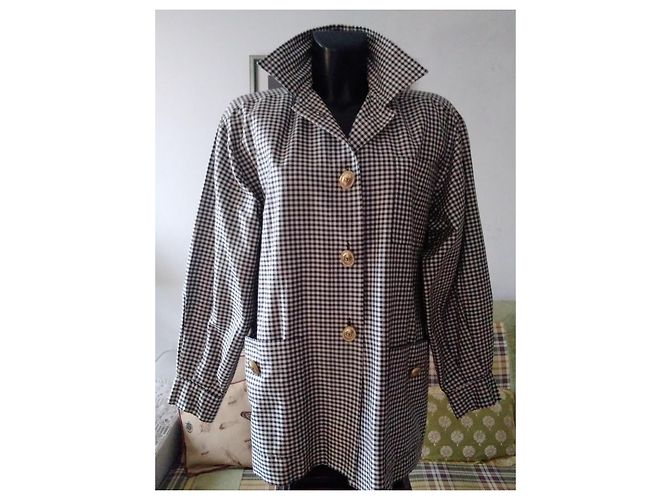 Christian Dior Giacca in cotone a quadri bianco e nero - vista 3
