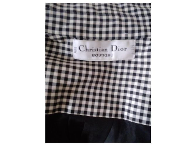 Christian Dior Giacca in cotone a quadri bianco e nero - vista 5