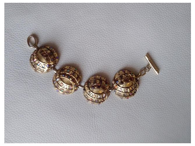 Bracelet Satellite en résine dorée et strass en verre multicolore - vue 2