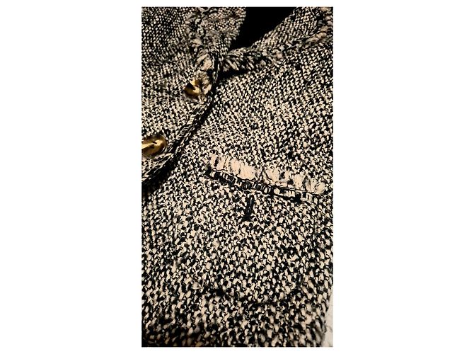 Luisa Spagnoli Tweed-Wolljacke Schwarz Weiß - Ansicht 20