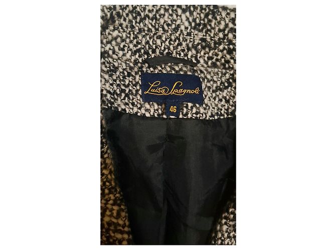 Luisa Spagnoli Tweed-Wolljacke Schwarz Weiß - Ansicht 3