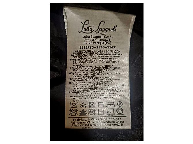 Luisa Spagnoli Tweed-Wolljacke Schwarz Weiß - Ansicht 4