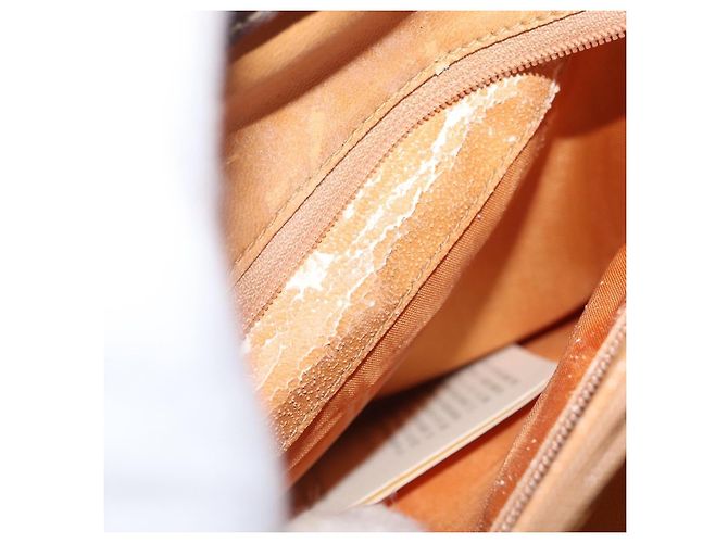 Borsa a mano in pelle beige oro GUCCI Bamboo 002 1186 0260 Auth ep13559 D'oro - vista 11