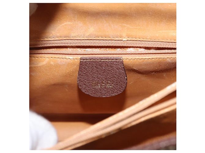 Borsa a mano in pelle beige oro GUCCI Bamboo 002 1186 0260 Auth ep13559 D'oro - vista 17