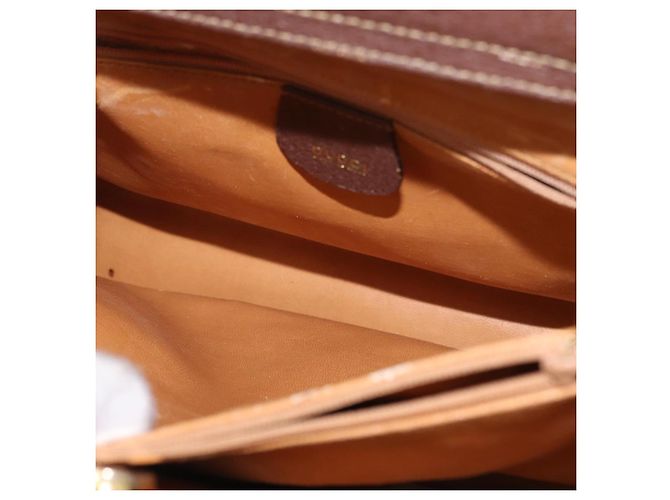 Borsa a mano in pelle beige oro GUCCI Bamboo 002 1186 0260 Auth ep13559 D'oro - vista 20