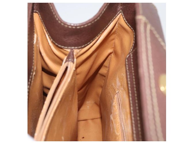 Borsa a mano in pelle beige oro GUCCI Bamboo 002 1186 0260 Auth ep13559 D'oro - vista 21