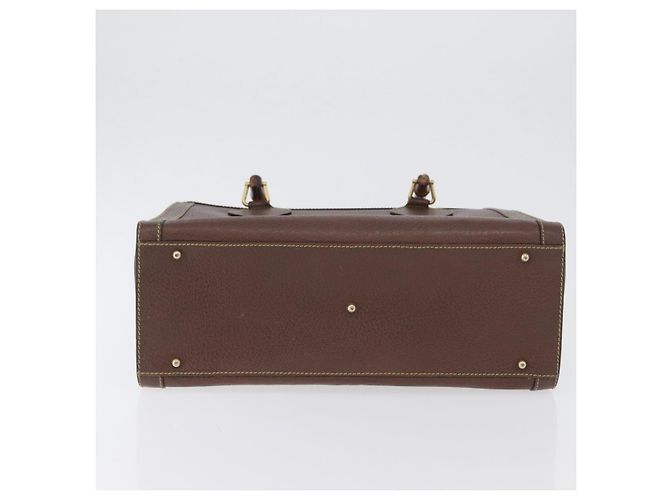 Borsa a mano in pelle beige oro GUCCI Bamboo 002 1186 0260 Auth ep13559 D'oro - vista 5