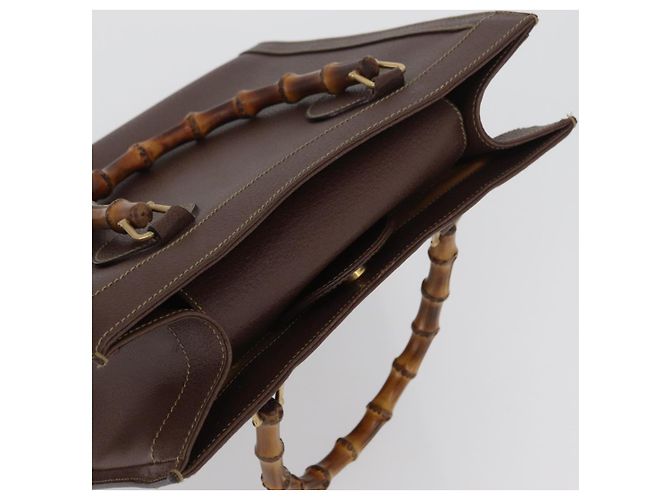 Borsa a mano in pelle beige oro GUCCI Bamboo 002 1186 0260 Auth ep13559 D'oro - vista 6