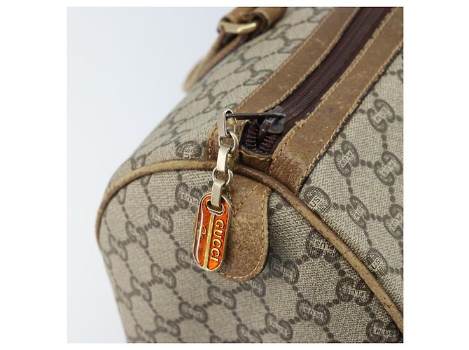 Borsa a Mano GUCCI GG Plus Supreme PVC Beige Oro Auth ep13270 D'oro - vista 10