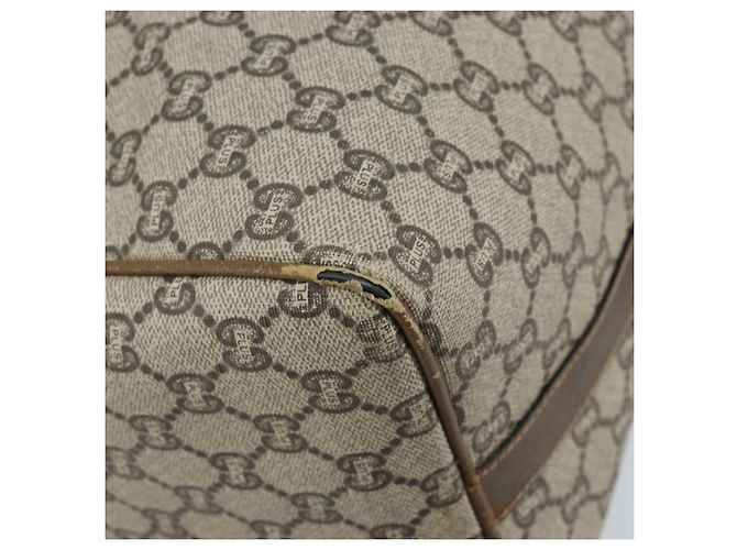 Borsa a Mano GUCCI GG Plus Supreme PVC Beige Oro Auth ep13270 D'oro - vista 16