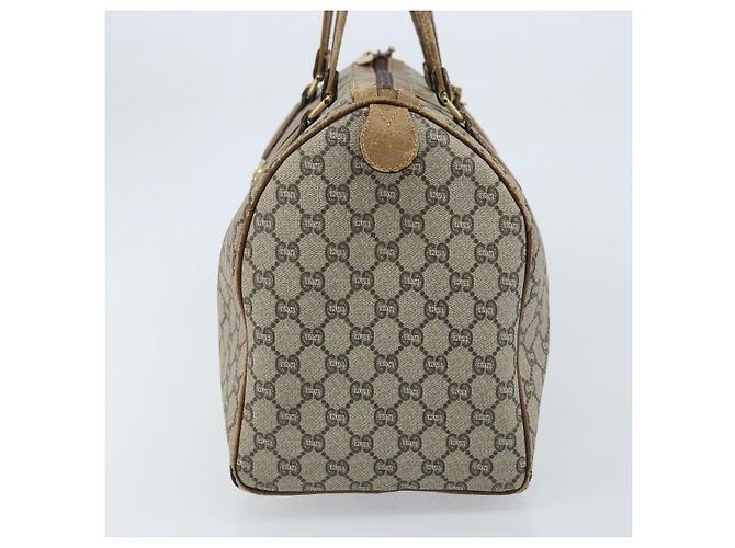 Borsa a Mano GUCCI GG Plus Supreme PVC Beige Oro Auth ep13270 D'oro - vista 3