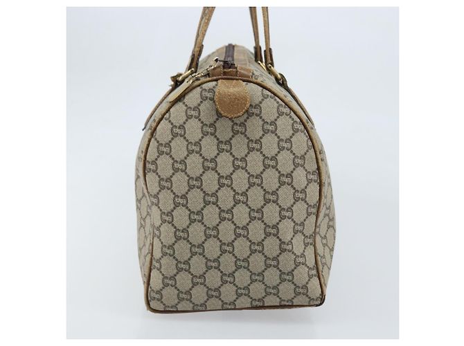 Borsa a Mano GUCCI GG Plus Supreme PVC Beige Oro Auth ep13270 D'oro - vista 4