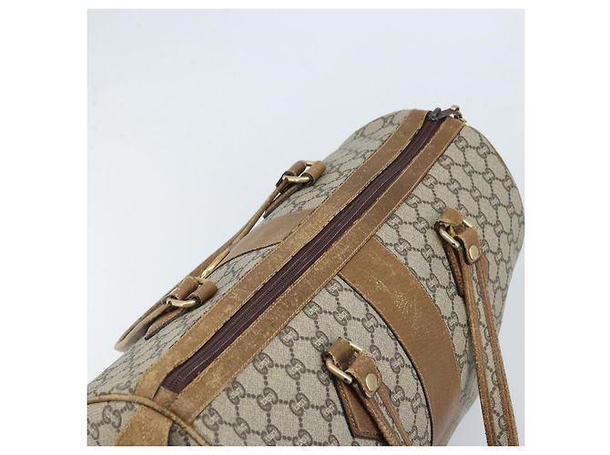 Borsa a Mano GUCCI GG Plus Supreme PVC Beige Oro Auth ep13270 D'oro - vista 6