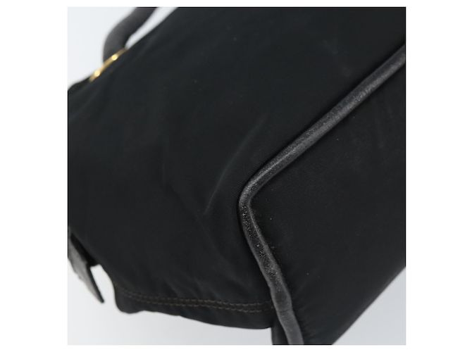 Céline Borsa a Spalla CELINE Circle in Nylon Pelle Nera Oro Auth 170915 Nero D'oro - vista 16