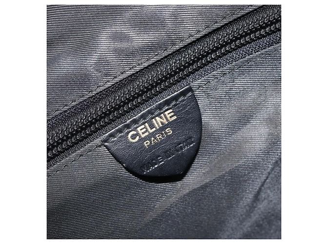 Céline Borsa a Spalla CELINE Circle in Nylon Pelle Nera Oro Auth 170915 Nero D'oro - vista 18