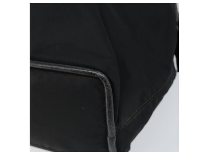 Céline Borsa a Spalla CELINE Circle in Nylon Pelle Nera Oro Auth 170915 Nero D'oro - vista 9