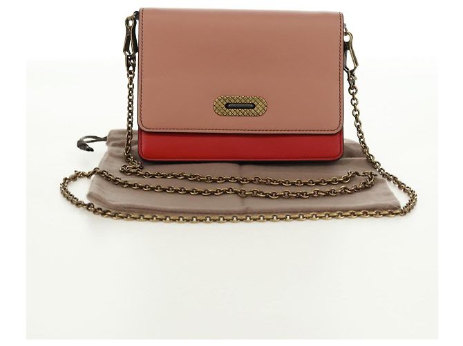 BOTTEGA VENETA Borsa a Spalla con Catena Pelle Rossa Oro Auth 158578SAV Rosso D'oro - vista 12