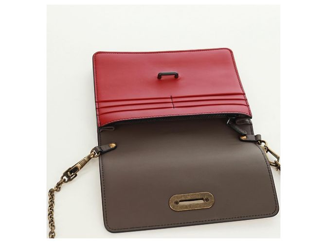 BOTTEGA VENETA Borsa a Spalla con Catena Pelle Rossa Oro Auth 158578SAV Rosso D'oro - vista 20