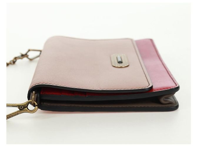 BOTTEGA VENETA Borsa a Spalla con Catena Pelle Rossa Oro Auth 158578SAV Rosso D'oro - vista 3