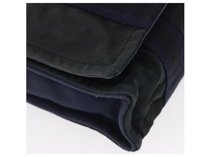 Hermès HERMES Fourre Tout Bassas MM Schultertasche Canvas Marine Silber Auth ti3713 Marineblau - Ansicht 14