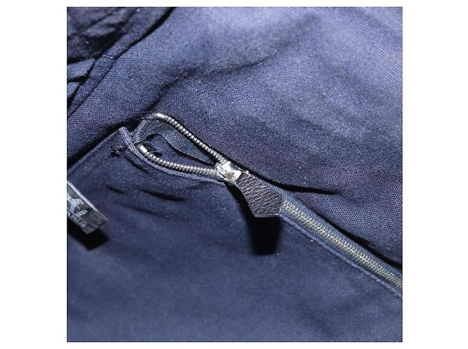 Hermès HERMES Fourre Tout Bassas MM Schultertasche Canvas Marine Silber Auth ti3713 Marineblau - Ansicht 21
