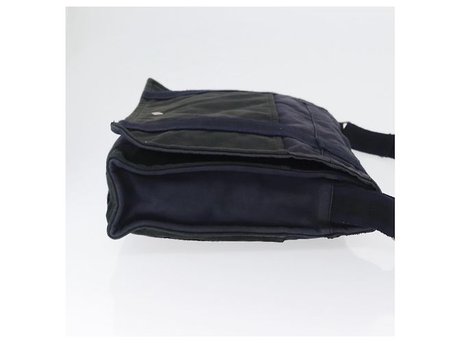 Hermès HERMES Fourre Tout Bassas MM Schultertasche Canvas Marine Silber Auth ti3713 Marineblau - Ansicht 3