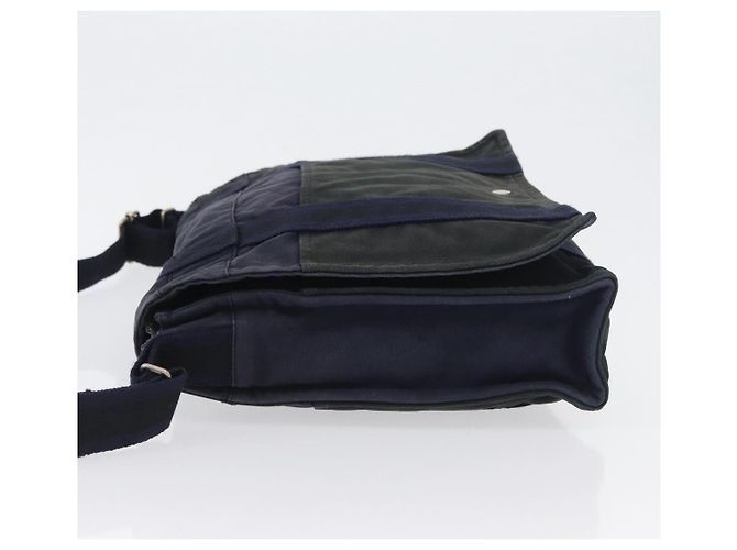Hermès HERMES Fourre Tout Bassas MM Schultertasche Canvas Marine Silber Auth ti3713 Marineblau - Ansicht 4