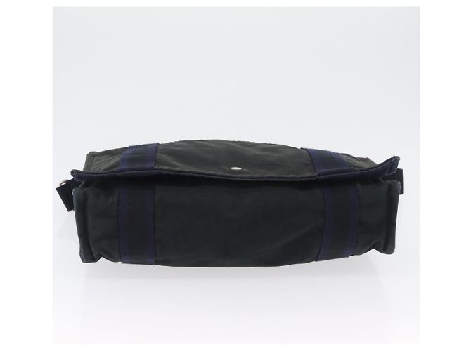 Hermès HERMES Fourre Tout Bassas MM Schultertasche Canvas Marine Silber Auth ti3713 Marineblau - Ansicht 5