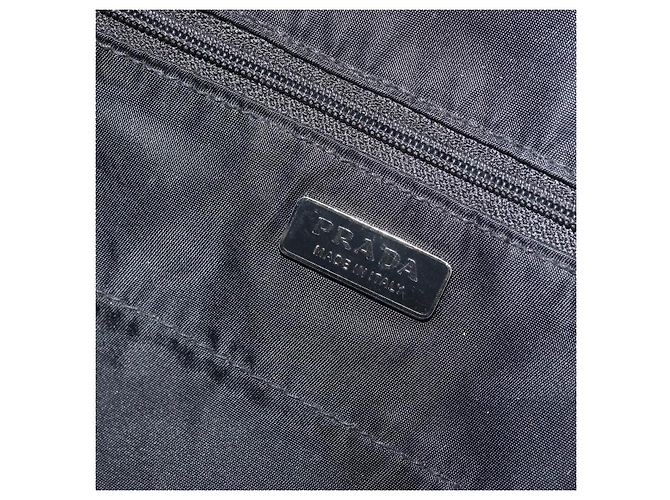 PRADA Borsa a mano in nylon nero argento Auth bs33442 - vista 18