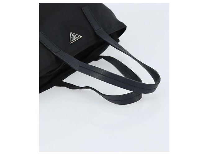 PRADA Borsa a mano in nylon nero argento Auth bs33442 - vista 7