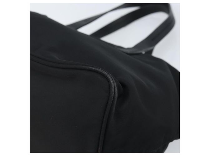 PRADA Borsa a mano in nylon nero argento Auth bs33442 - vista 9