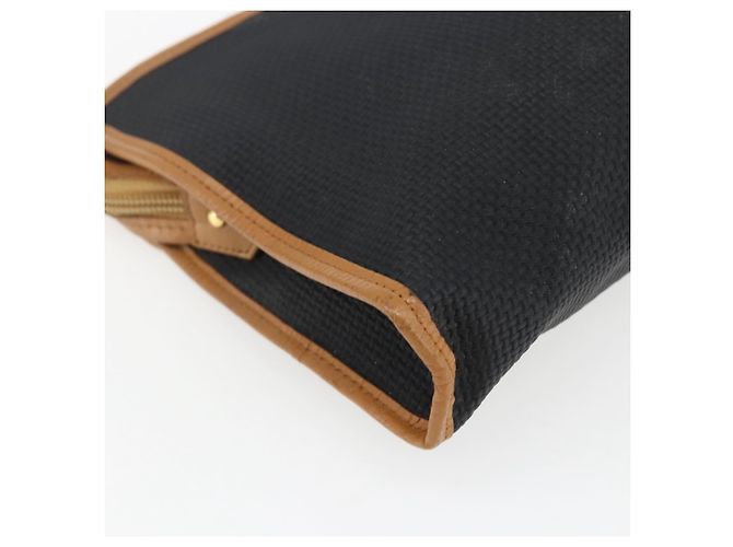 SAINT LAURENT Clutch Bag Leather Black Gold Auth am10700 Golden - view 16