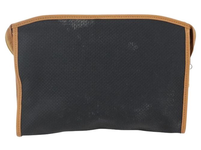 SAINT LAURENT Clutch Bag Leather Black Gold Auth am10700 Golden - view 2