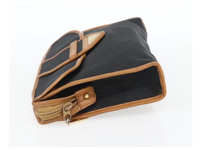 SAINT LAURENT Clutch Bag Leather Black Gold Auth am10700 Golden - view 3