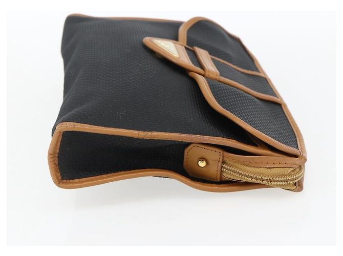 SAINT LAURENT Clutch Bag Leather Black Gold Auth am10700 Golden - view 4