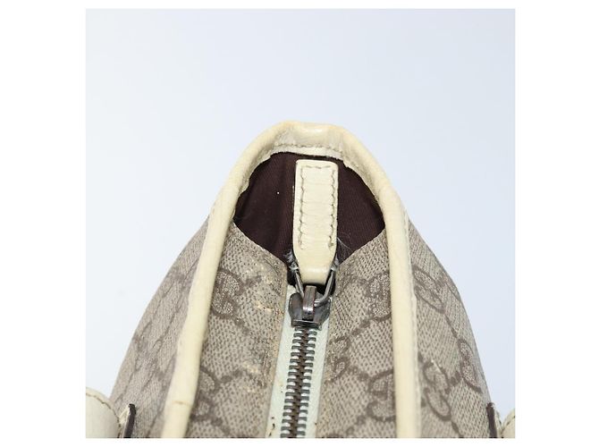 Gucci Borsa Tote GG Supreme in PVC beige argento 181086 Auth bs33438 - vista 10